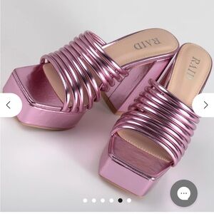 Metallic Pink Raid Stella Mules (Too Big for Me!)